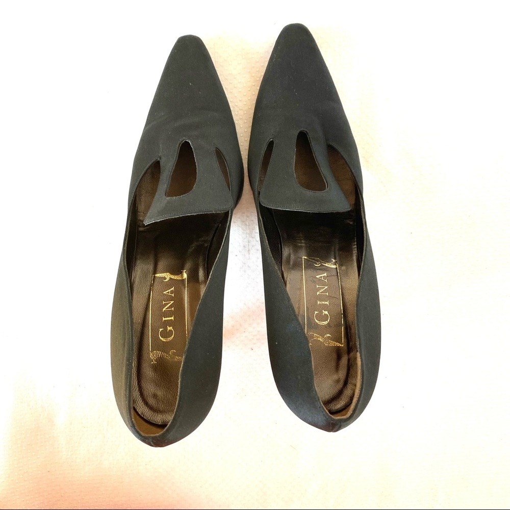 GINA Satin and Leather Heels